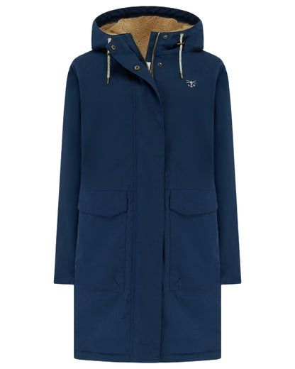 Navy coloured Lighthouse Ladies Fallon Coat on white background 