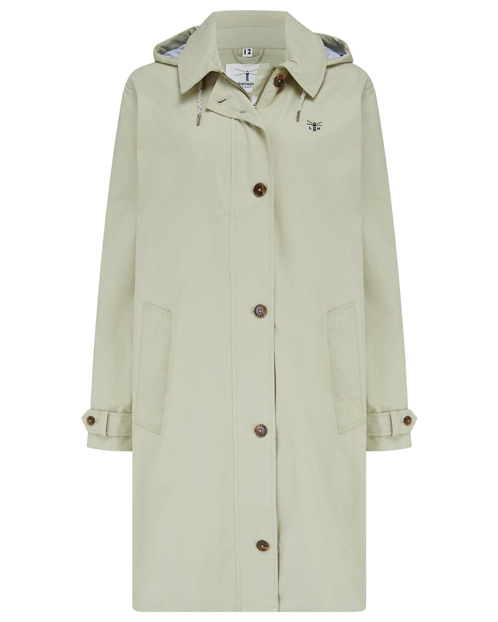 Clay coloured Lighthouse Ladies Hallie Long Coat on white background 