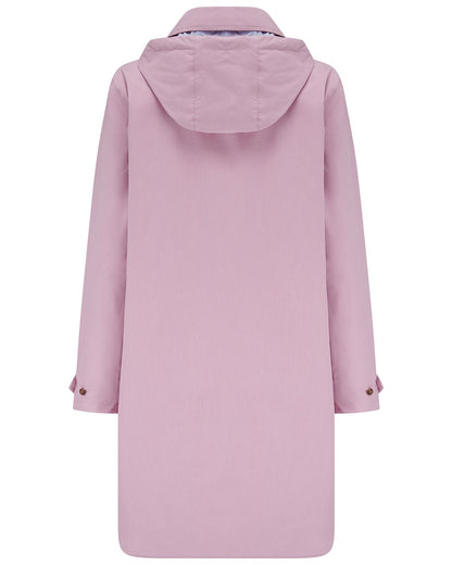 Wild Rose coloured Lighthouse Ladies Hallie Long Coat on white background 