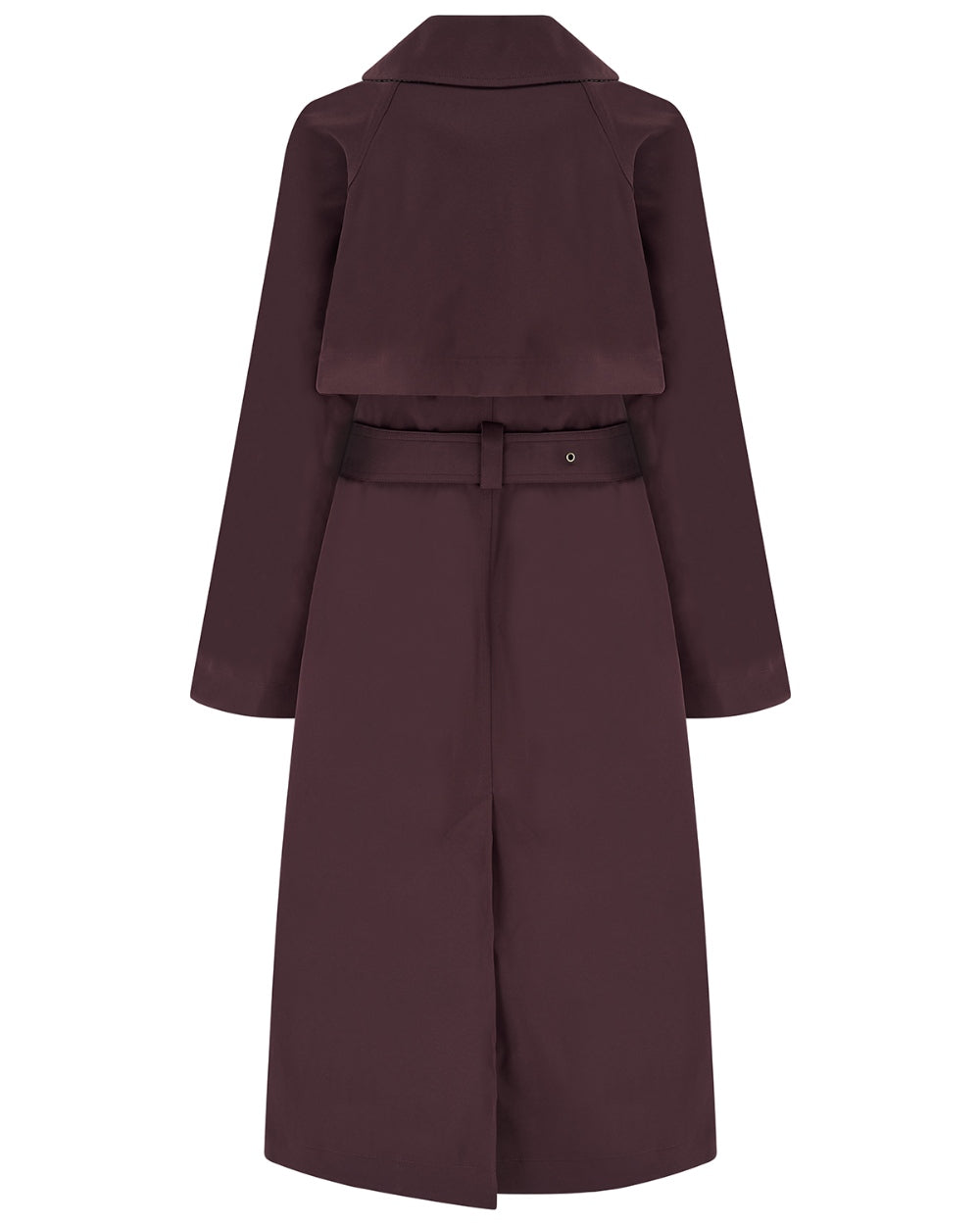 Damson coloured Lighthouse Ladies Harper Waterproof Trench Coat on white background 