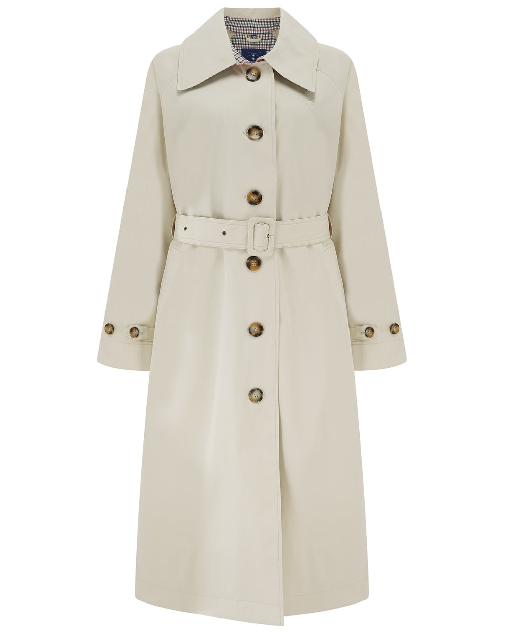 Stone coloured Lighthouse Ladies Harper Waterproof Trench Coat on white background 