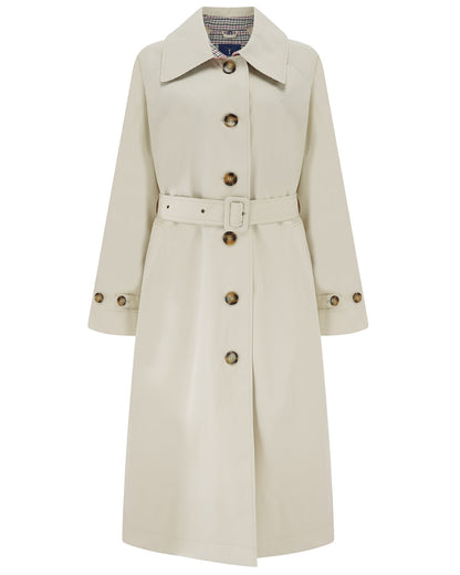 Stone coloured Lighthouse Ladies Harper Waterproof Trench Coat on white background 