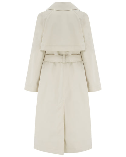 Stone coloured Lighthouse Ladies Harper Waterproof Trench Coat on white background 