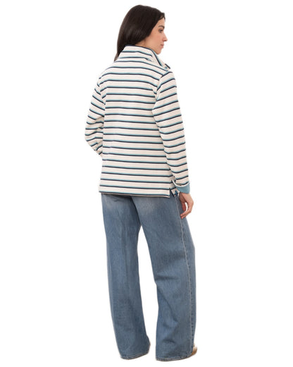 Blue Indigo Stripe coloured Lighthouse Ladies Haven II Jersey on white background 