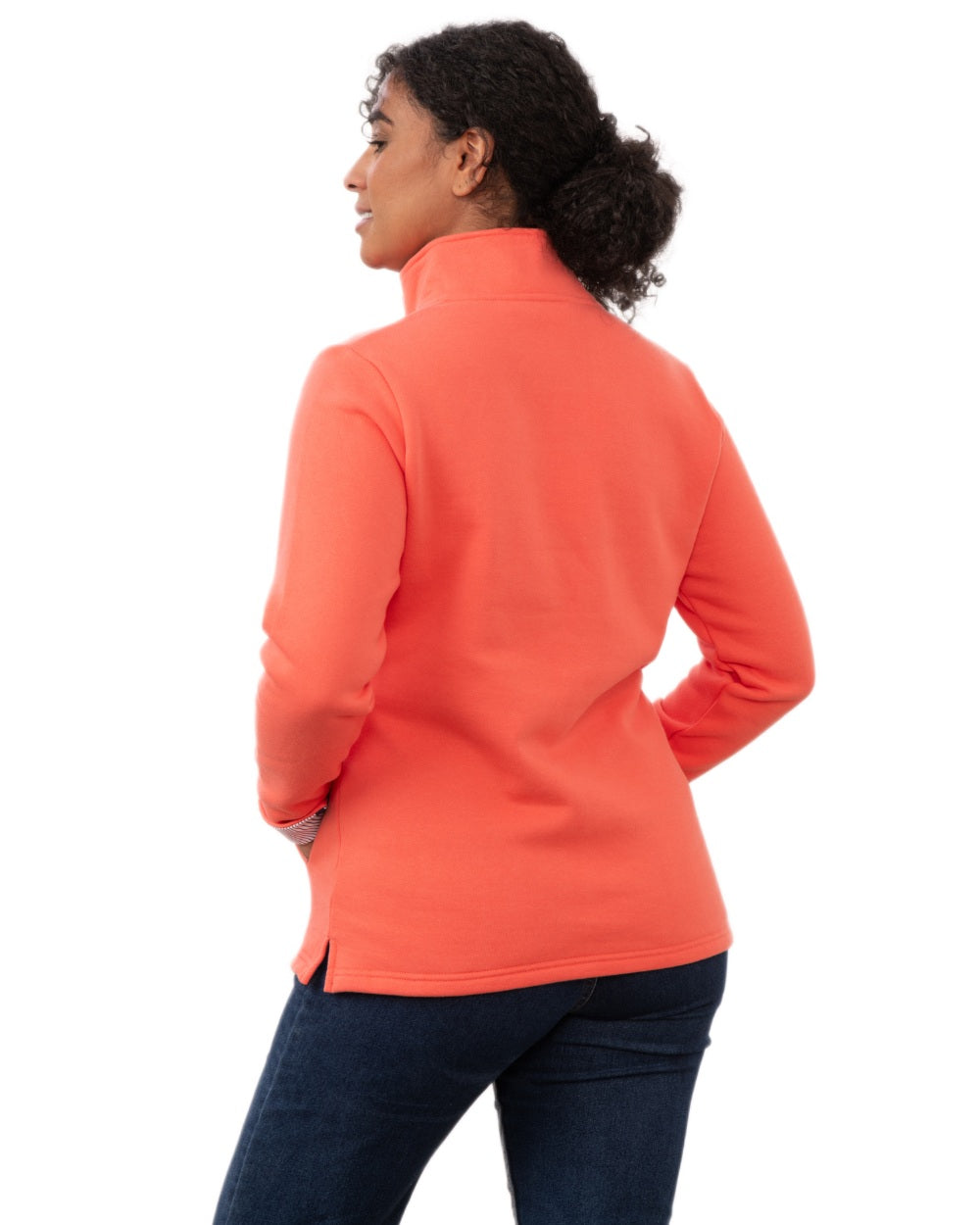 Coral coloured Lighthouse Ladies Haven II Jersey on white background 