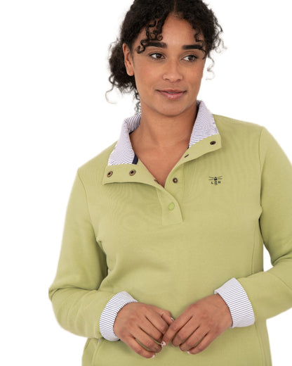 Pistachio coloured Lighthouse Ladies Haven II Jersey on white background 