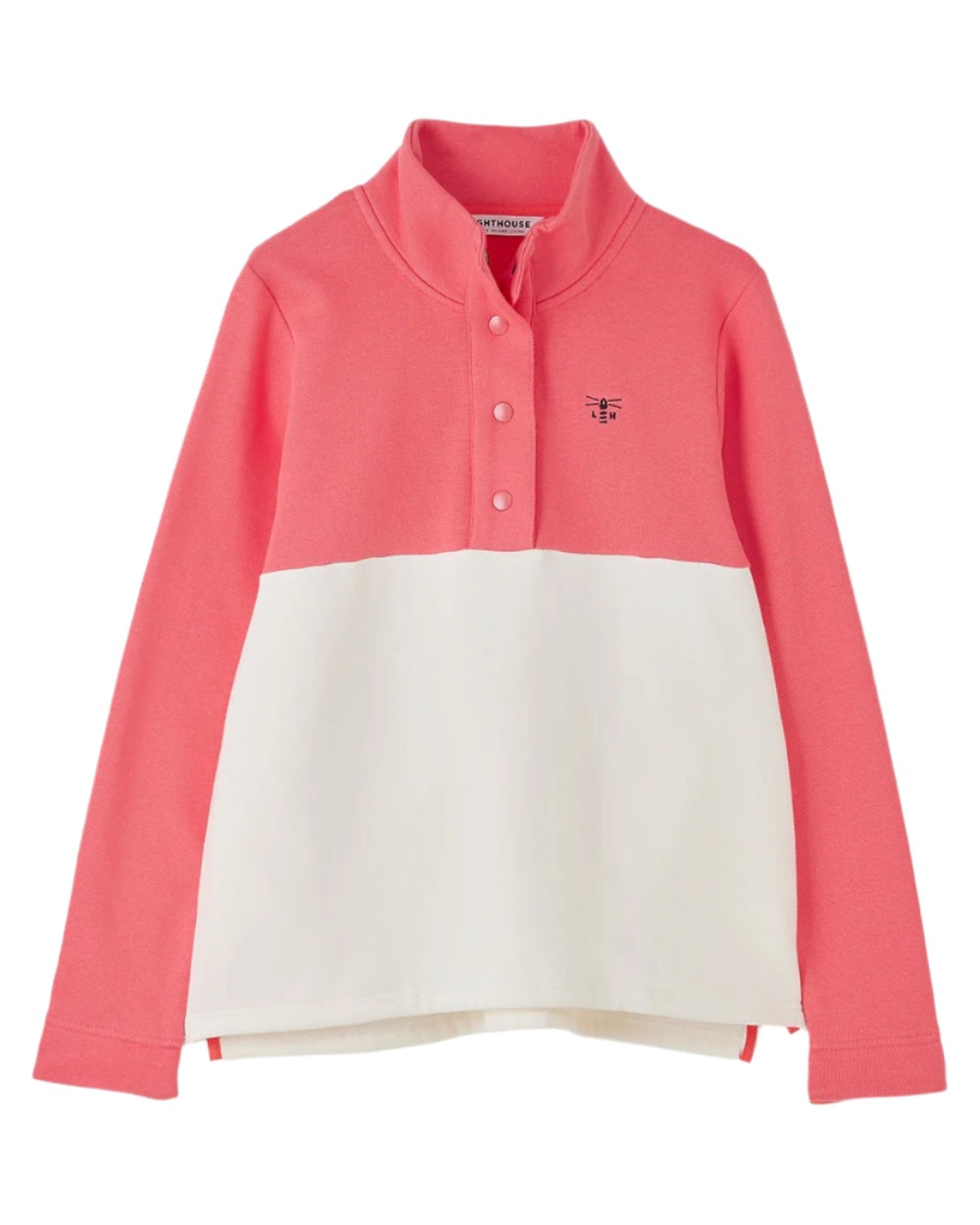 Coconut Deep Coral coloured Lighthouse Ladies Haven Jersey on white background 