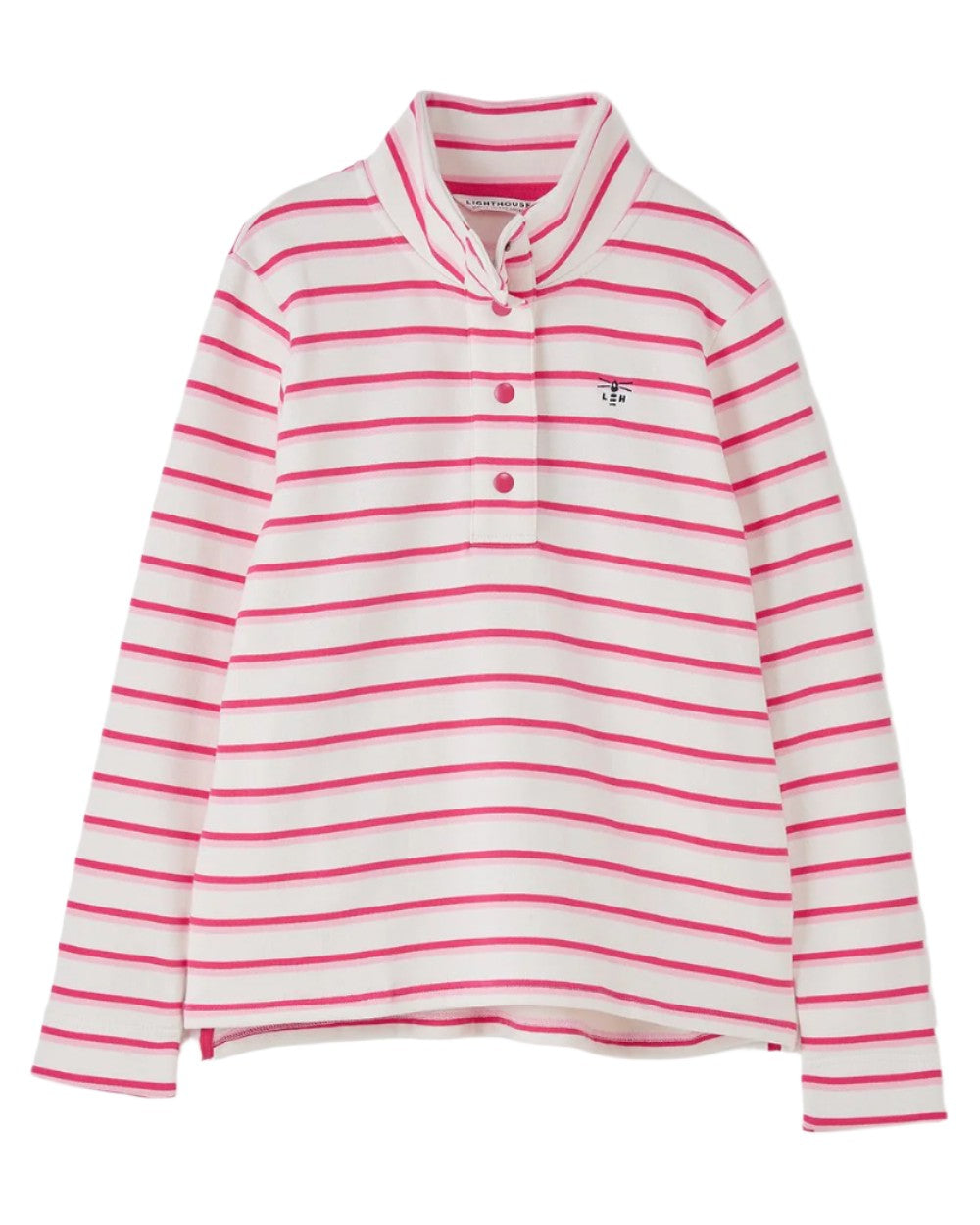Pink Stripe coloured Lighthouse Ladies Haven Jersey on white background 