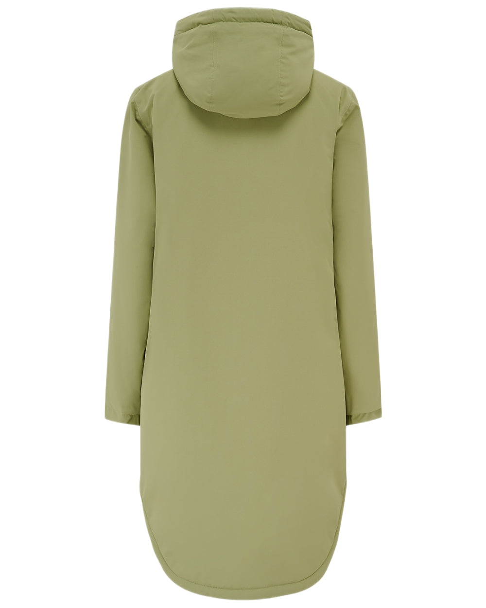 Moss coloured Lighthouse Ladies Imogen Coat on white background 