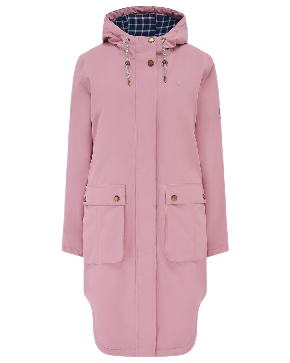 Wild Rose coloured Lighthouse Ladies Imogen Coat on white background 
