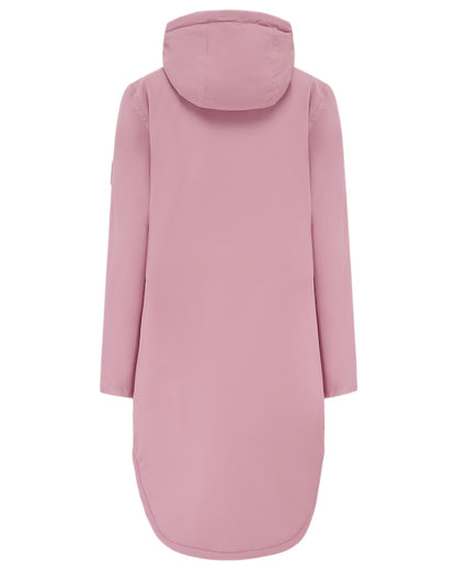 Wild Rose coloured Lighthouse Ladies Imogen Coat on white background 