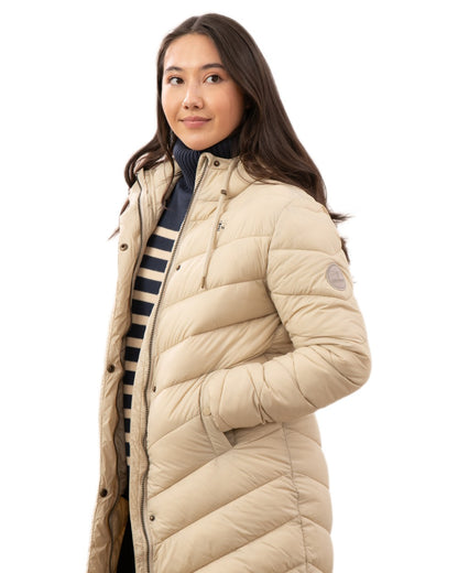 Cream coloured Lighthouse Ladies Lois Coat on white background 