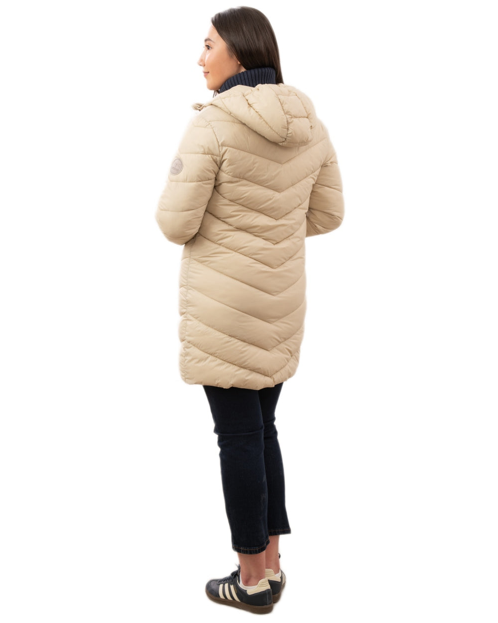 Cream coloured Lighthouse Ladies Lois Coat on white background 