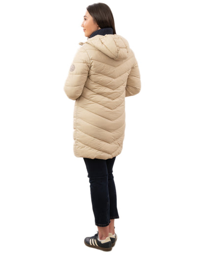Cream coloured Lighthouse Ladies Lois Coat on white background 