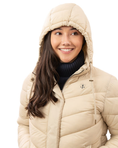 Cream coloured Lighthouse Ladies Lois Coat on white background 