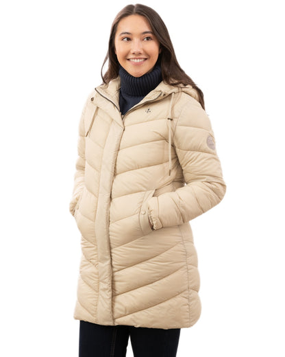 Cream coloured Lighthouse Ladies Lois Coat on white background 