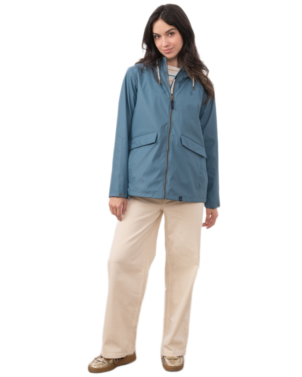 Bluestone coloured Lighthouse Ladies Lucy Jacket on white background 