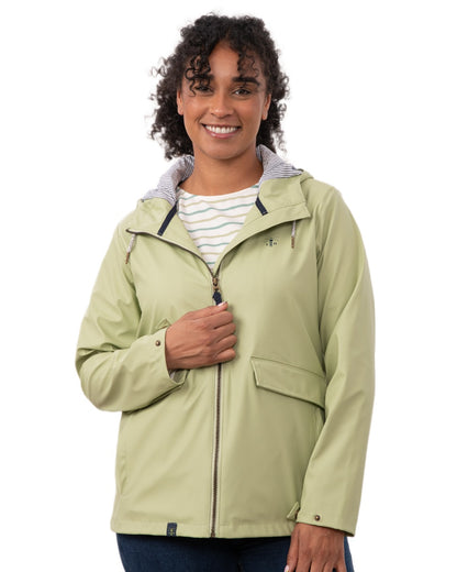 Pistachio coloured Lighthouse Ladies Lucy Jacket on white background 