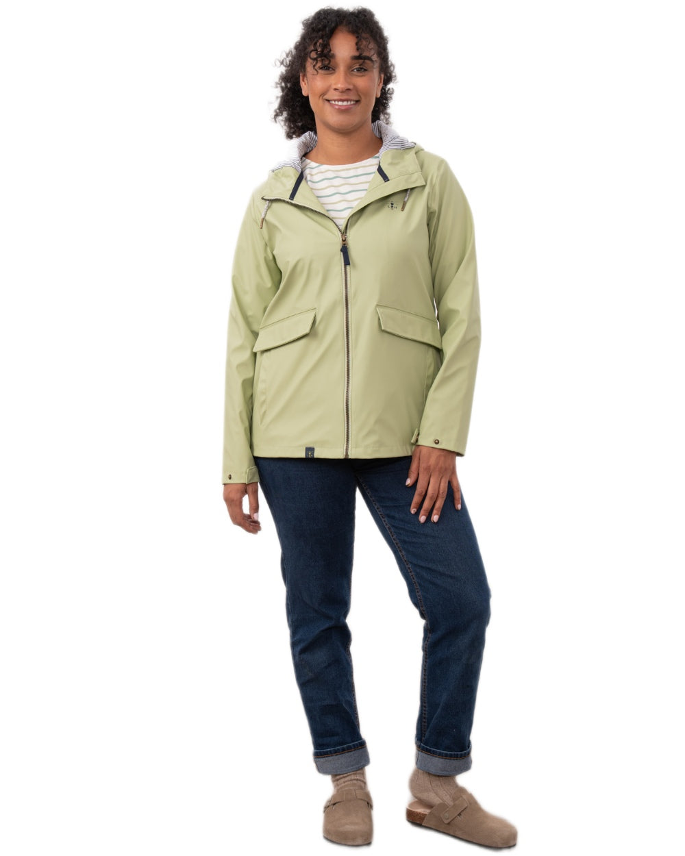 Pistachio coloured Lighthouse Ladies Lucy Jacket on white background 