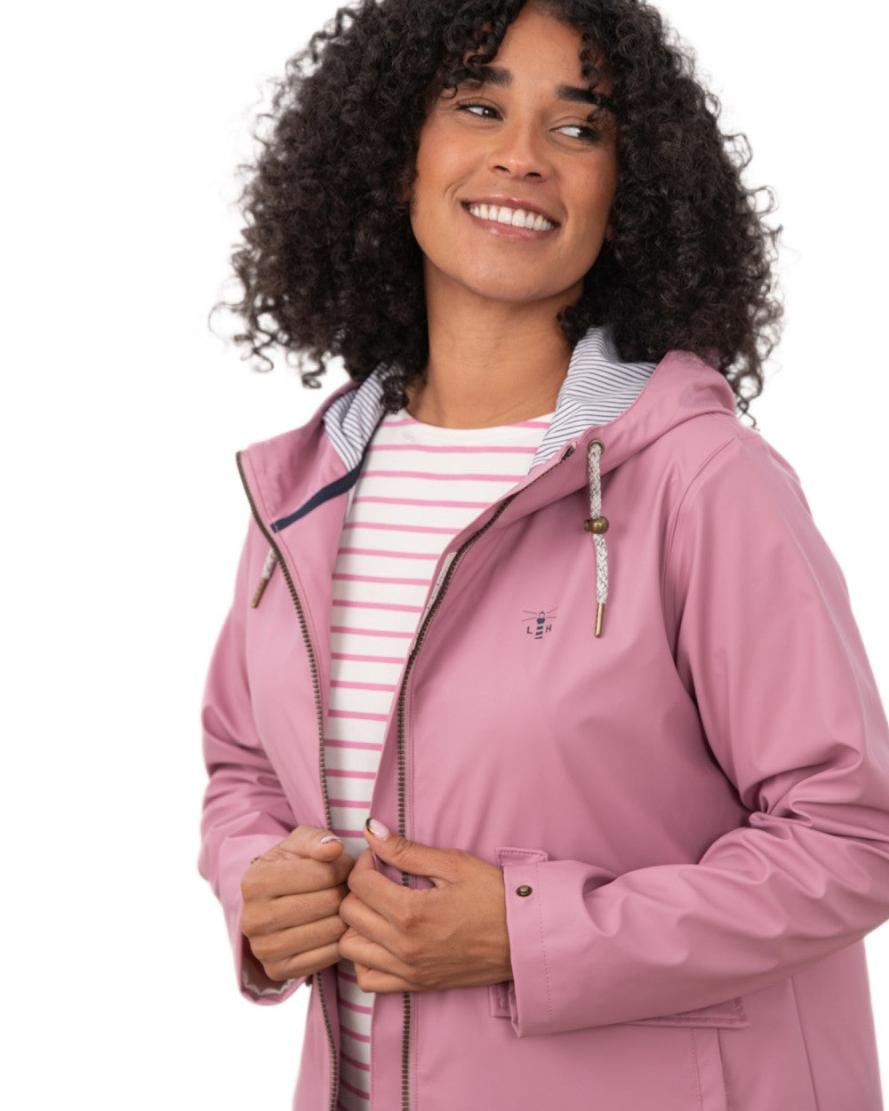 Wild Rose coloured Lighthouse Ladies Lucy Jacket on white background 
