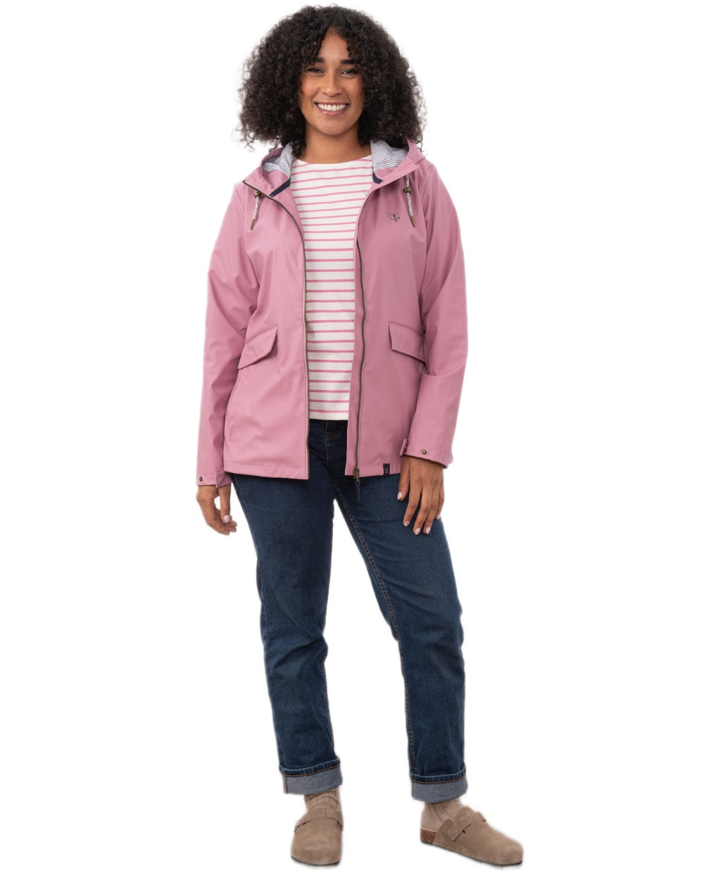 Wild Rose coloured Lighthouse Ladies Lucy Jacket on white background 