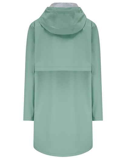 Basil coloured Lighthouse Ladies Lucy Long Coat on white background 