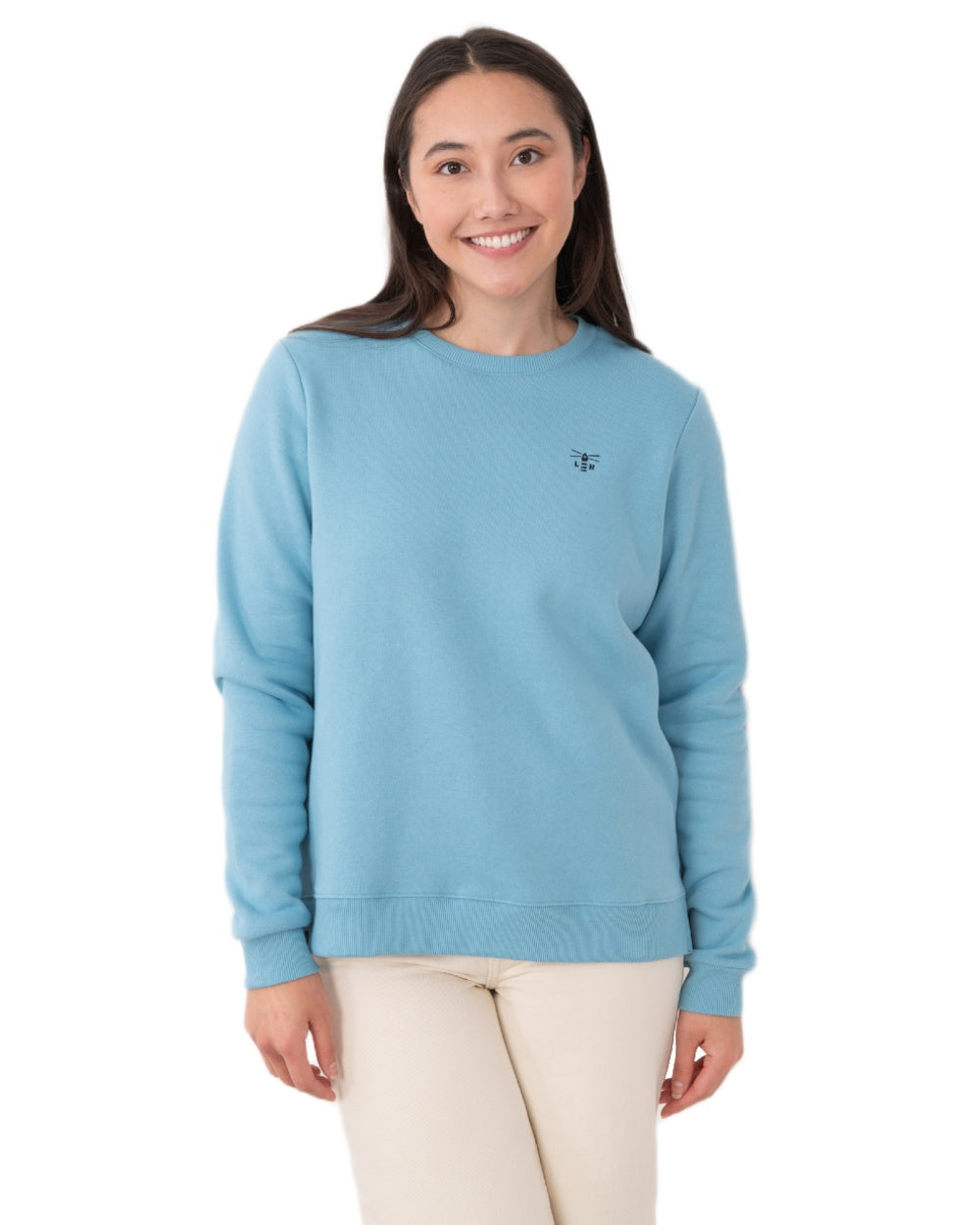 Blue coloured Lighthouse Ladies Seaside Jersey on white background 