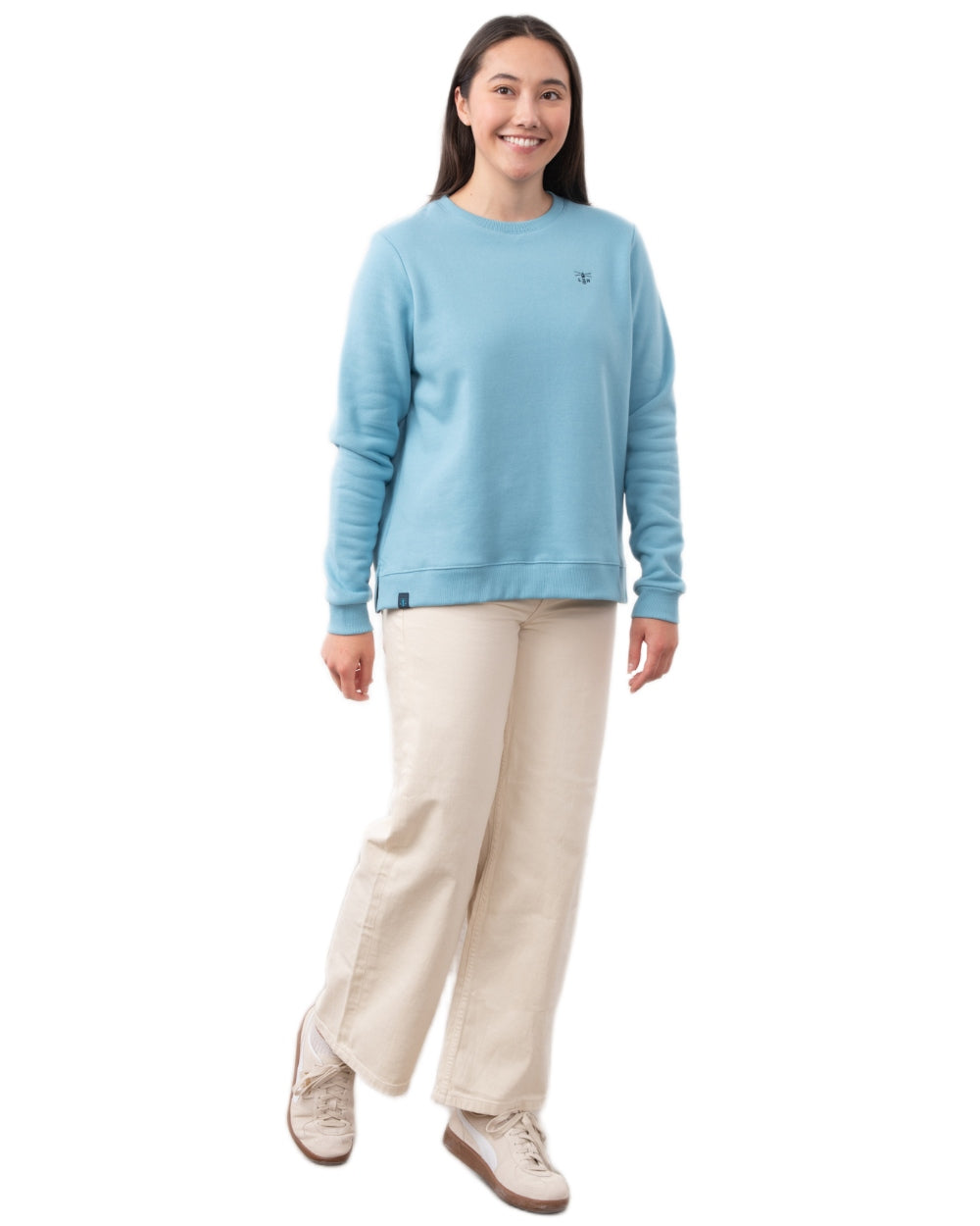 Blue coloured Lighthouse Ladies Seaside Jersey on white background 
