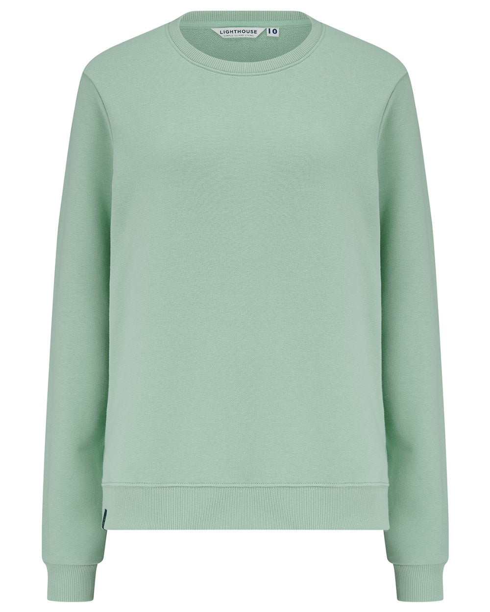 Pastel Green coloured Lighthouse Ladies Seaside Jersey on white background 