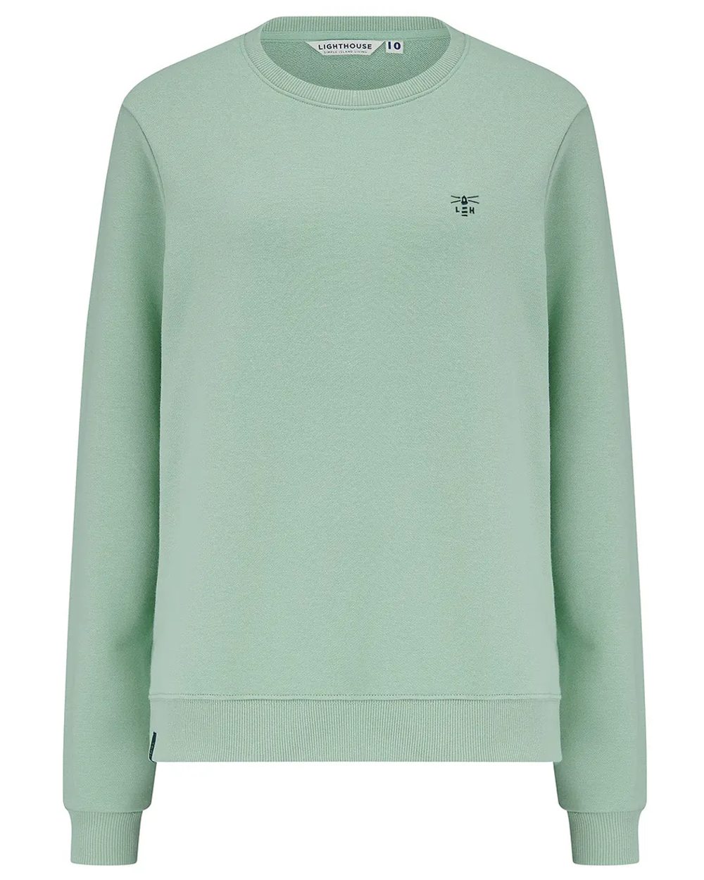 Pastel Green coloured Lighthouse Ladies Seaside Jersey on white background 
