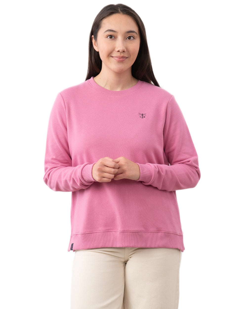 Pink coloured Lighthouse Ladies Seaside Jersey on white background 