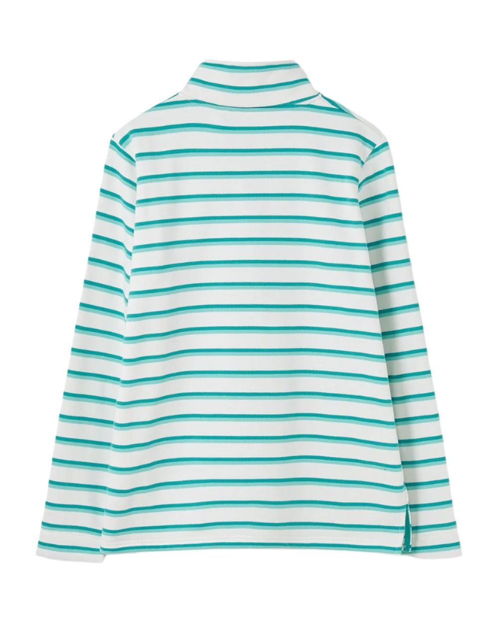 Soft Teal Stripe coloured Lighthouse Ladies Shore Sweatshirt on white background 
