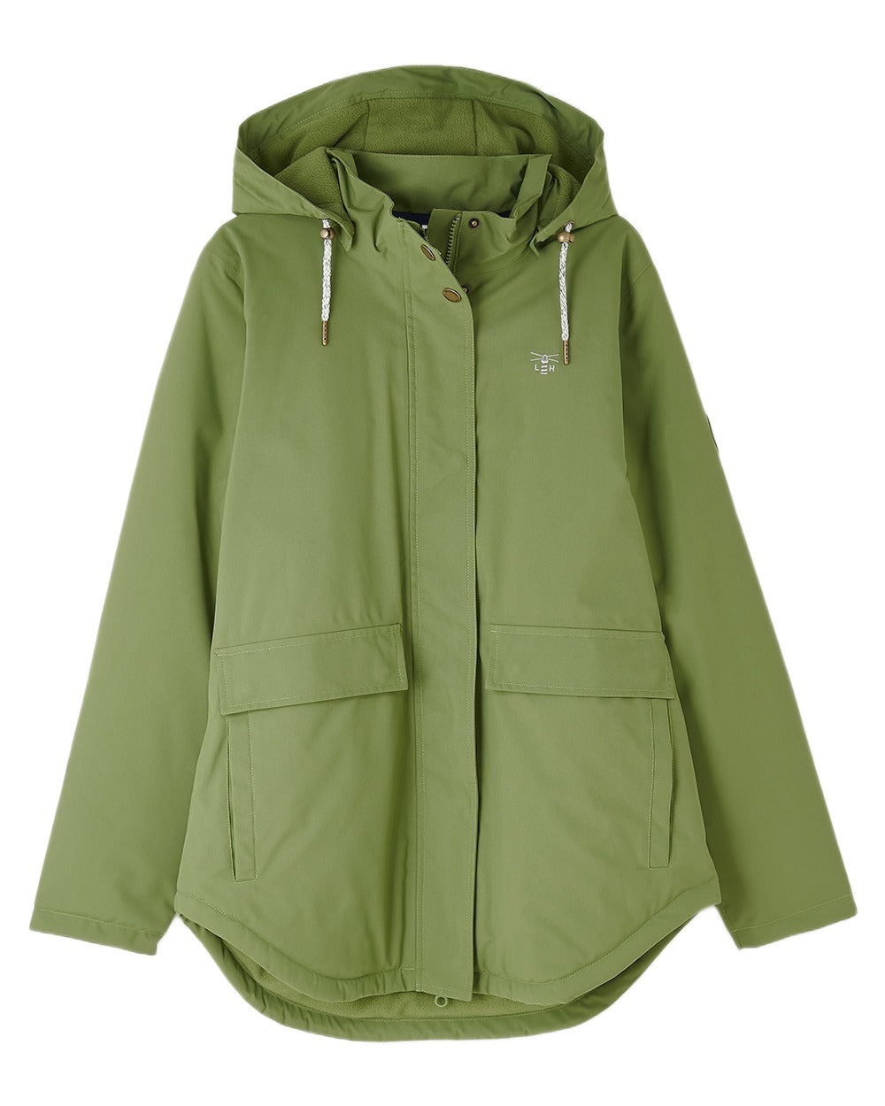 Sea Kelp coloured Lighthouse Ladies Tess Coat on white background 