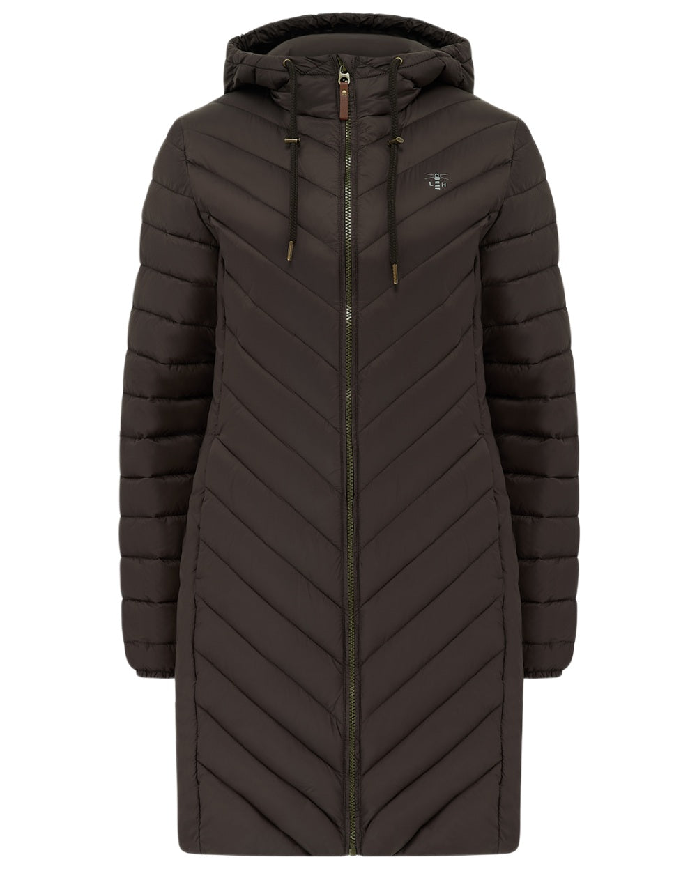 Cocoa Coloured Lighthouse Laurel Ladies Coat on white background 