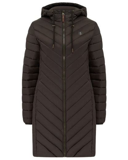 Cocoa Coloured Lighthouse Laurel Ladies Coat on white background 