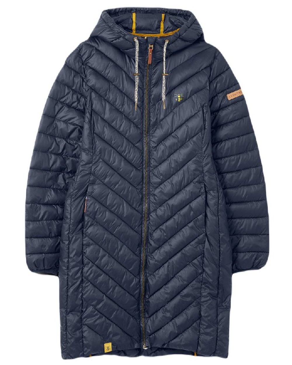 Navy coloured Lighthouse Laurel Ladies Coat on white background 