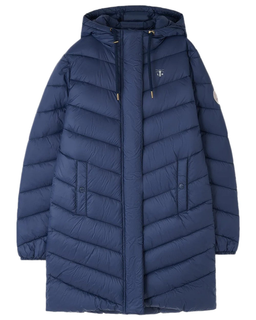Navy Coloured Lighthouse Laurel Ladies Coat on white background 