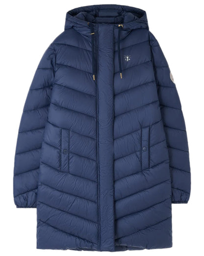 Navy Coloured Lighthouse Laurel Ladies Coat on white background 