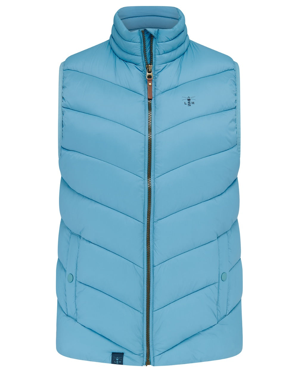 Blue coloured Lighthouse Laurel Ladies Gilet on white background 