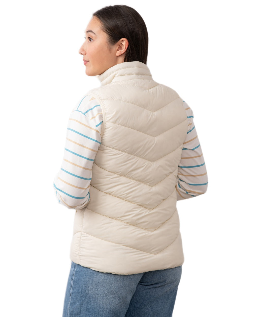 Cream coloured Lighthouse Laurel Ladies Gilet on white background 