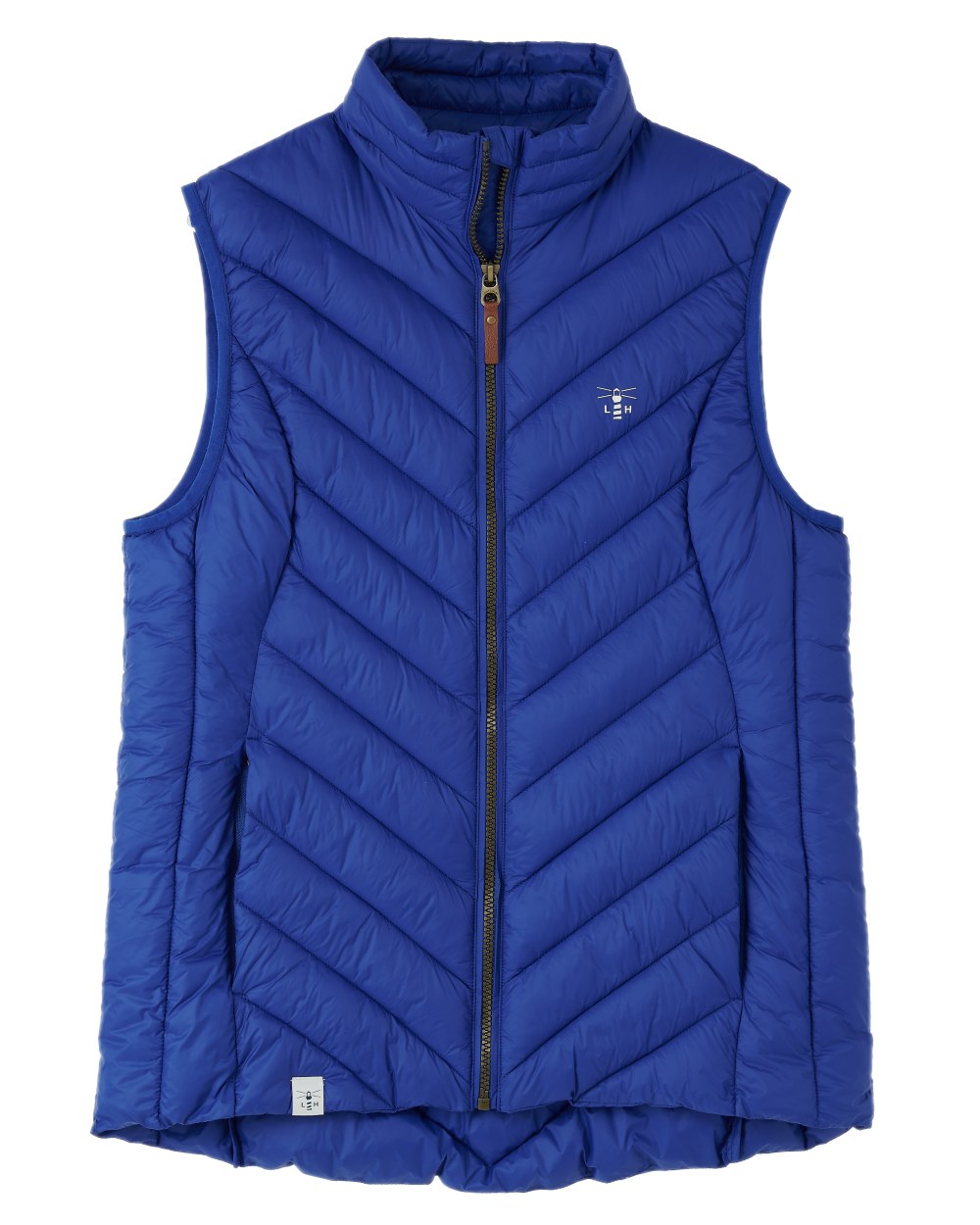 Indigo coloured Lighthouse Laurel Ladies Gilet on white background 