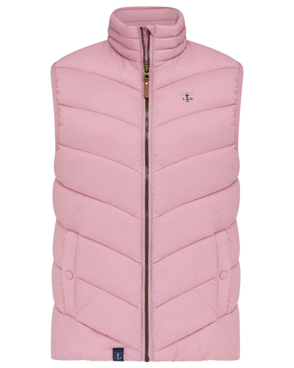 Pink coloured Lighthouse Laurel Ladies Gilet on white background 