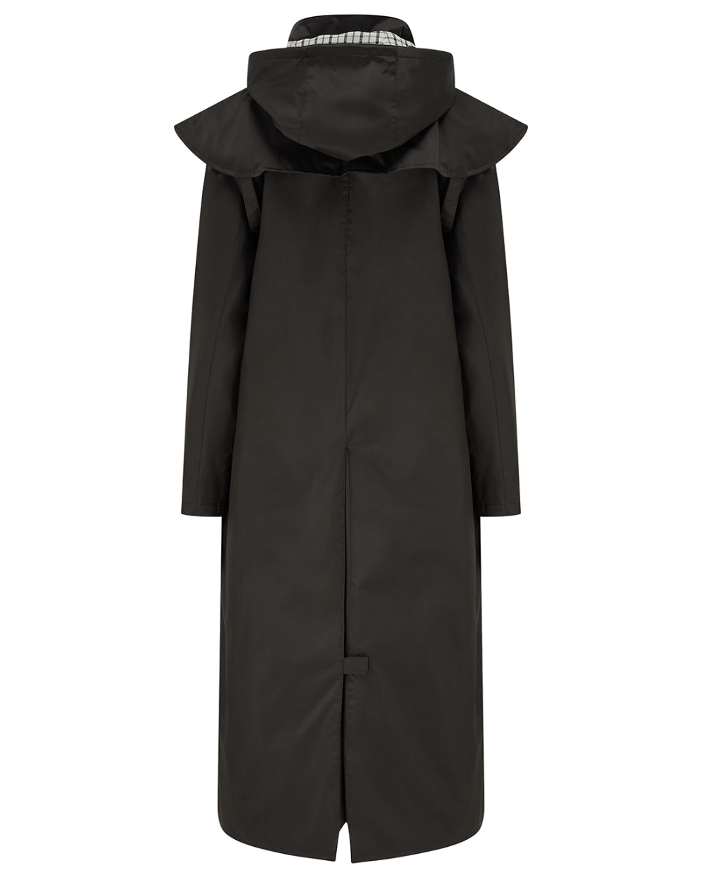 Chocolate coloured Lighthouse Outback Full Length Ladies Waterproof Raincoat on white background 