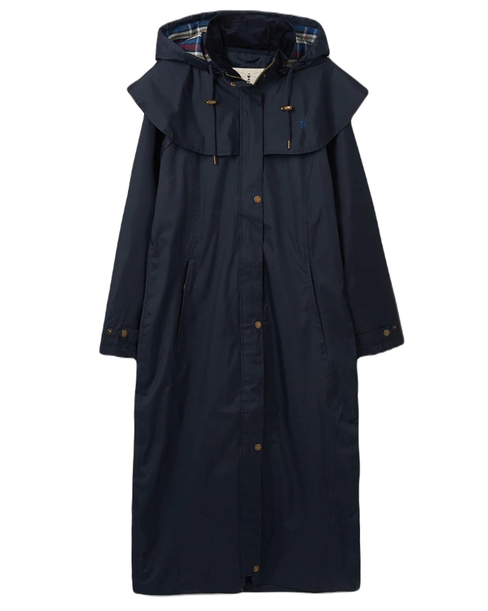 Nightshade coloured Lighthouse Outback Full Length Ladies Waterproof Raincoat on White background 