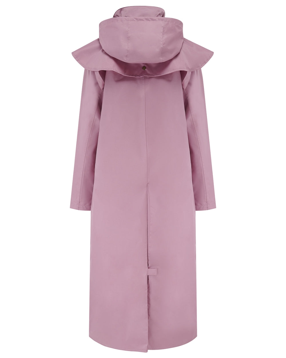 Wild Rose coloured Lighthouse Outback Full Length Ladies Waterproof Raincoat on white background 