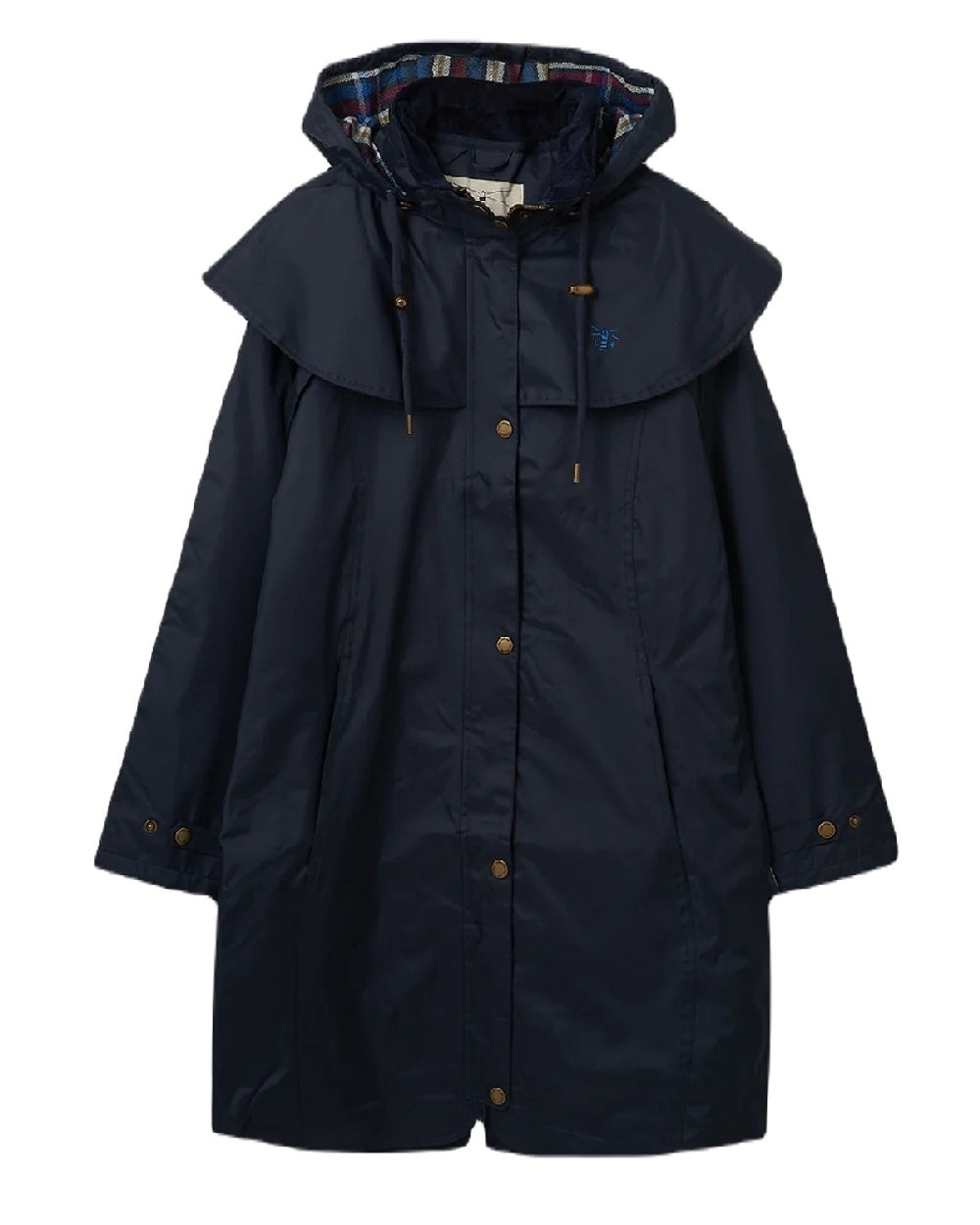 Nightshade coloured Lighthouse Outrider 3/4 Length Ladies Waterproof Raincoat on white background 