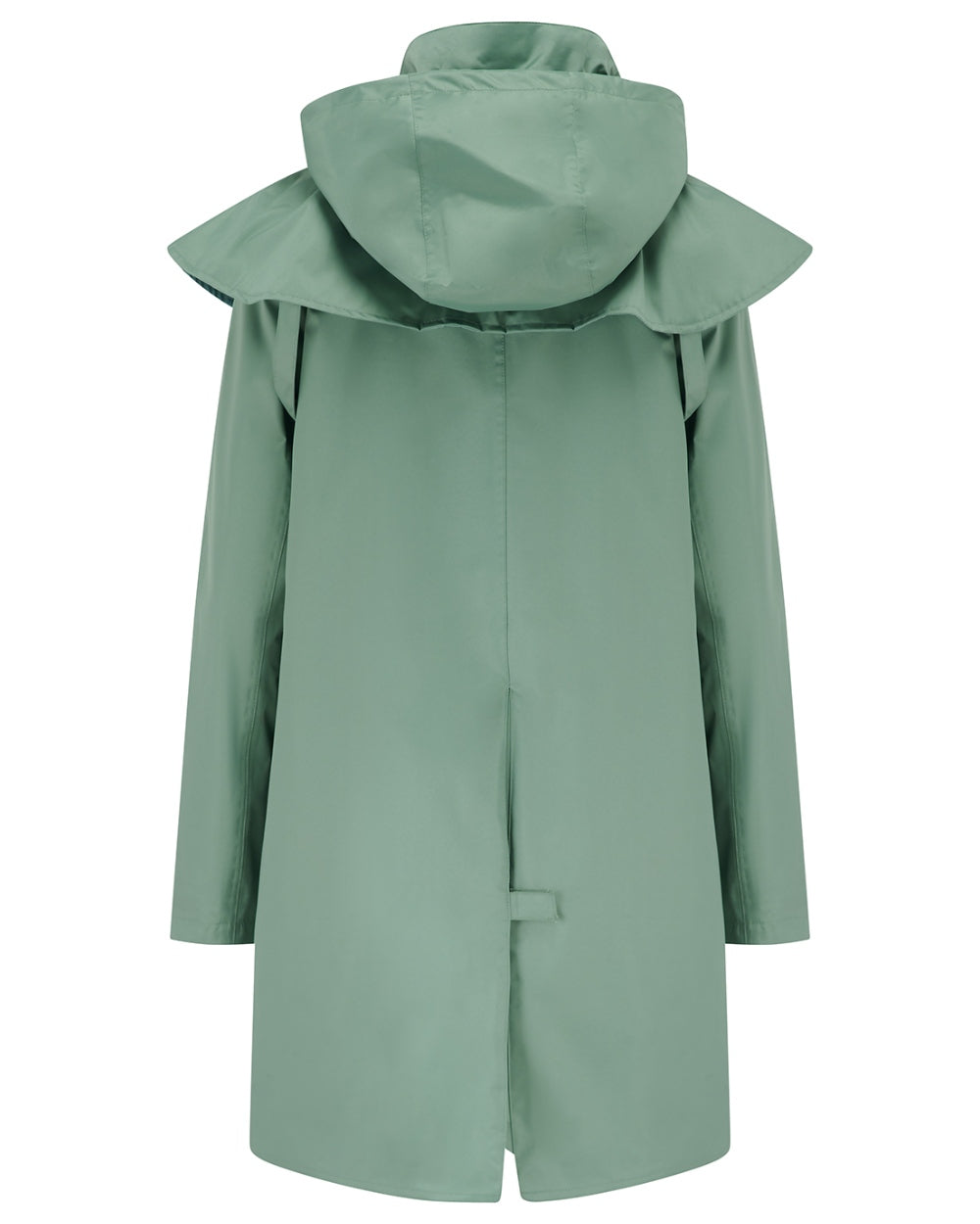 Sage coloured Lighthouse Outrider 3/4 Length Ladies Waterproof Raincoat on white background 
