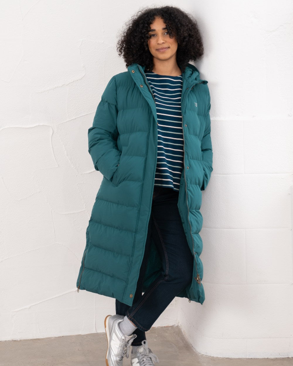 Pine coloured Lighthouse Savannah Coat on wall background 