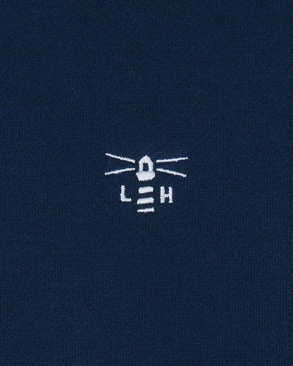Navy coloured Lighthouse Shore Jersey Top on white background 