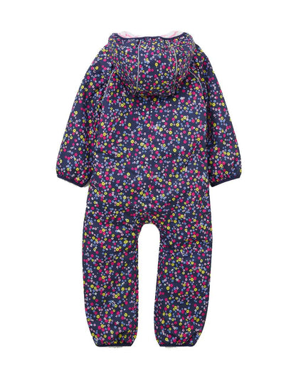 Lighthouse Girls Jamie Waterproof Puddlesuit in Navy Floral 